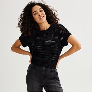 Sonoma shortsleeve open stitch dolman sweater